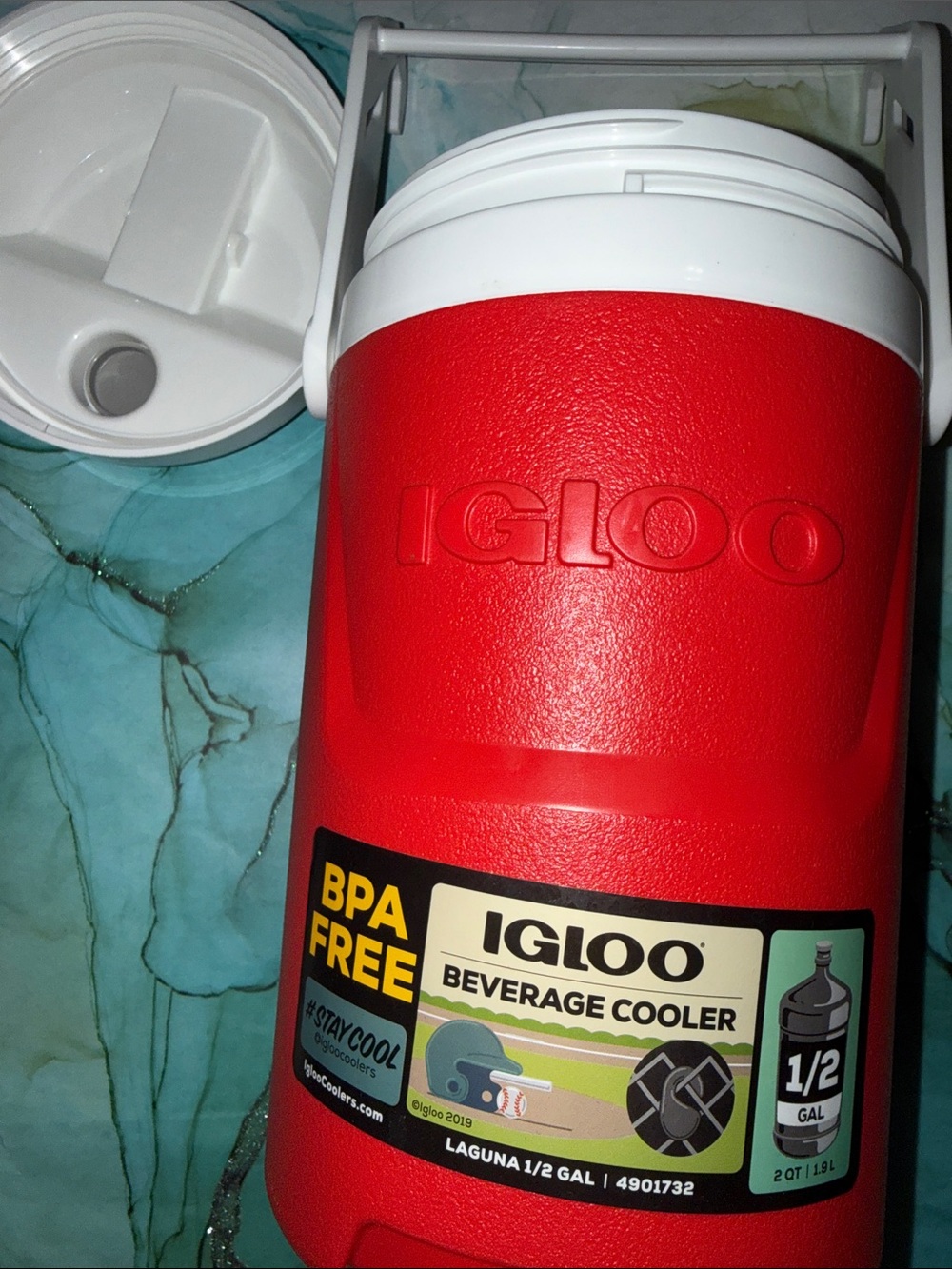 Igloo Red and White Insulated Beverage Cooler Jug
